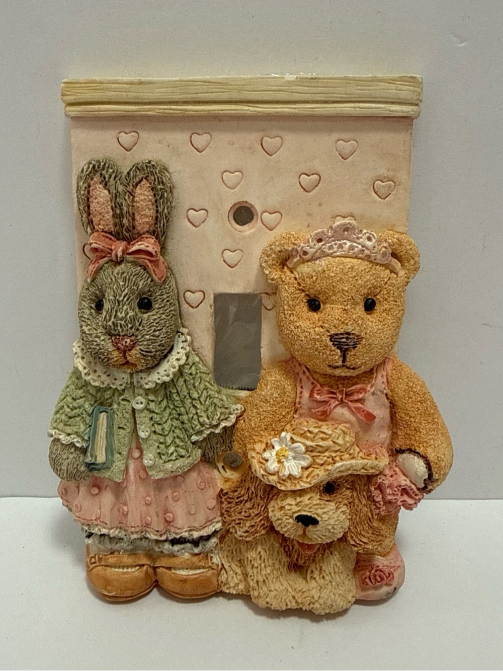 Nursery Bunny & Bear light switch cover. For child’s room or theme bedroom